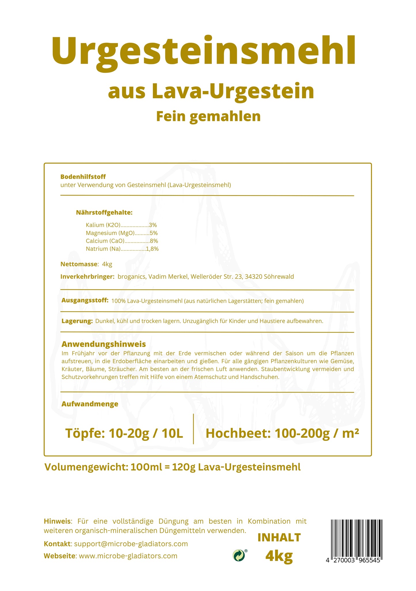 Lava-Urgesteinsmehl (4kg)